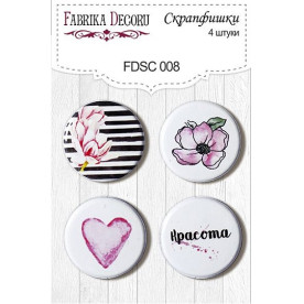 Набір скрапфішек "Especially for her" 4 шт, 25 мм від Фабрика Декору
