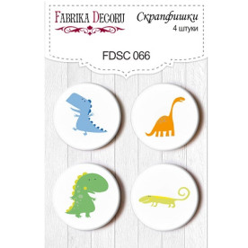 Набір скрапфішек "Динозаврики" 4 шт, 25 мм від Фабрика Декору