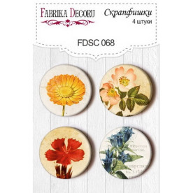 Набір скрапфішек "Квіти" 4 шт, 25 мм від Фабрика Декору