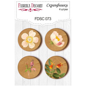 Набір скрапфішек "Шипшина" 4 шт, 25 мм від Фабрика Декору