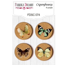Набор скрапфишек "Бабочки" 4 шт, 25 мм от Фабрика Декора