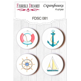 Набір скрапфішек "Морська прогулянка" 4 шт, 25 мм від Фабрика Декору