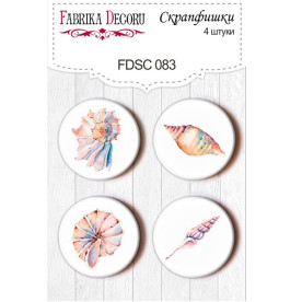 Набір скрапфішек "Мушлі" 4 шт, 25 мм від Фабрика Декору