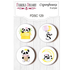 Набор скрапфишек "My little baby girl" 4 шт, 25 мм от Фабрика Декора