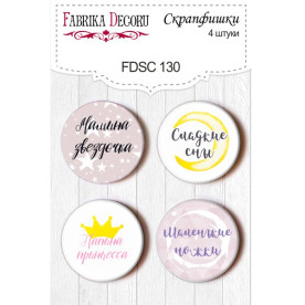 Набор скрапфишек "My little baby girl 2" 4 шт, 25 мм от Фабрика Декора
