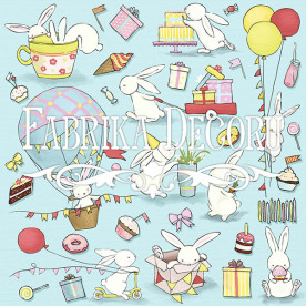 Набір картинок для декорування "Bunny birthday party" №4 від Фабрики Декору