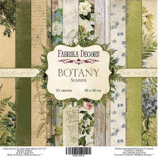 Набір скраппаперу "Botany summer", 10 л, 20 * 20 см від Фабрика Декору