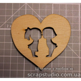 Дерев'яна фігурка Поцілунок 5 * 52 мм від ScrapStudio