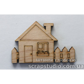 Деревянная фигурка Дом 74*49мм от ScrapStudio