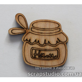 Деревянная фигурка Баночка 39*43 мм от ScrapStudio