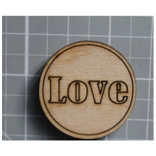 Фішка з дерева "Love" 30 * 30 мм від ScrapStudio