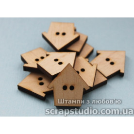 Пуговка Дом 22*22 мм от ScrapStudio