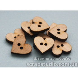 Пуговка Сердечко 17*17 мм от ScrapStudio