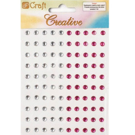 Набір самоклеючих страз, червоний і білий колір, 100 шт, Dalprint