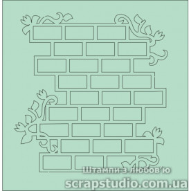 Чипборд "Кирпичная Стена" 102*105 мм от ScrapStudio