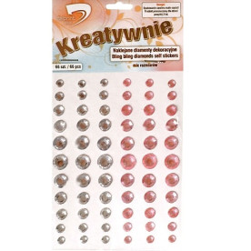 Набор самоклеящихся страз, розовый и серебристый цвет, 66 шт от Dalprint