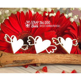 Чіпборд Сердечка з крильцями (3шт), 45 * 30 мм від ScrapBox