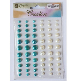 Набір самоклеючих напівперлин, блакитний і білий колір, 66 шт,  Dalprint