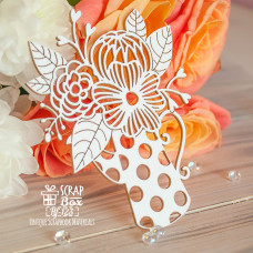 Чипборд Букет в чайнике, 84*108 мм от ScrapBox