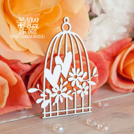 Чіпборд Клітинка з сердечками, 51х65мм, ScrapBox