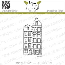 Акриловый штамп, Домики Амстердам, 3,3*5,7 см, Lesia Zgharda