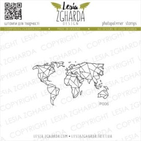 Акриловый штамп Карта маленькая, 5,4*3,1 см, Lesia Zgharda