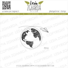 Акриловый штамп Вокруг света, 4,4*3,4 см, Lesia Zgharda