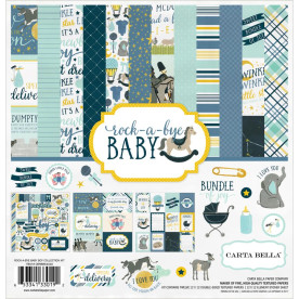 Набір двостороннього паперу Rock-A-Bye Baby Boy, 13 л від Carta Bella