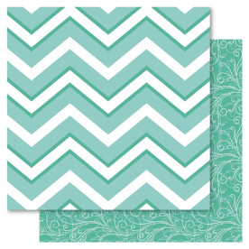 Двусторонняя бумага Teal Chevron, 30*30 см от Ruby Rock-It