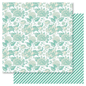 Двусторонняя бумага Teal Floral, 30*30 см от Ruby Rock-It