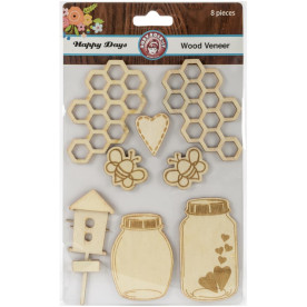 Набір дерев'яних прикрас Happy Days, 8 шт від Ruby Rock-It 