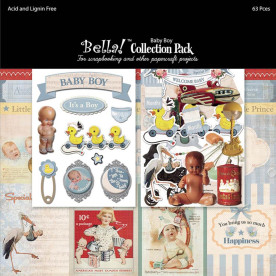 Набор бумаги Baby Boy 6 листов + наклейки от Ruby Rock-It
