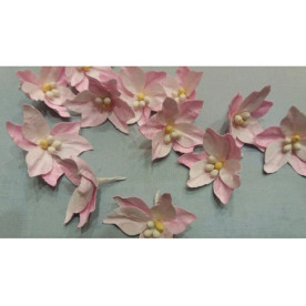 Набор бумажных лилий, цвет бело-розовый, размер 3,2 см, 12 шт от СкрапКлумба