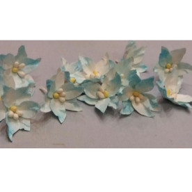 Набір паперових лілій, колір біло-блакитний, 3,2 см, 12 шт від СкрапКлумба