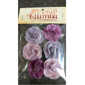 Набір трояндочок бузково-фіолетового кольору, 6 шт, 3,2 см від СкрапКлумба
