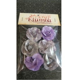 Набор розочек бело-фиолетового цвета, 6 шт, 3,2 см от СкрапКлумба