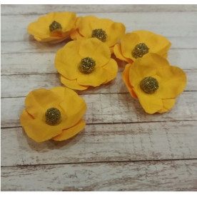 Набор цветов желтый 6 шт, 2,8 см от СкрапКлумба