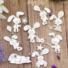 Чіпборд набір Зайчиків, 75 * 93 мм від Вензелік