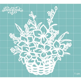 Чипборд "Корзинка с цветами 04", 85*94 мм от Вензелик