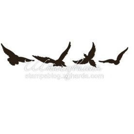 Акриловий штамп Птахи 1,5 см, 4 шт
