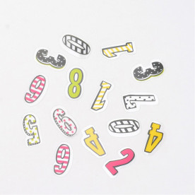 Набір прозорих наклейок Цифри, 80 шт, розмір від 9 до 21 мм