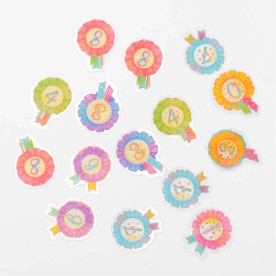 Набір прозорих наклейок Медалі цифри, 16 * 19 мм, 80 шт