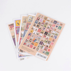 Набір наклейок Поштові Марки, 5 аркушів, розмір від 16 * 56 мм