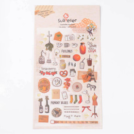 Набір наклейок "Романтична подорож", розмір аркуша 15 * 9 см від Sonia.J