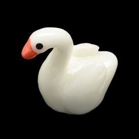 Пластиковый кабошон Лебедь объемный, белый 25*16 мм