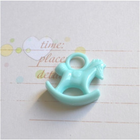 Подвеска Лошадка-Качалка, размер 2,5*2,8 см, голубого цвета