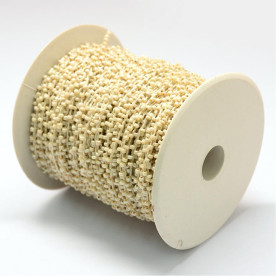 Декоративна нитка з намистинками з бісеру, 90 см, колір кремовий