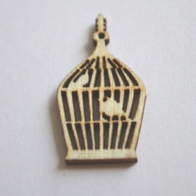 Дерев'яні прикраси Клітка з пташками, 3 * 1,5 см, 1 шт
