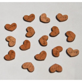 Набор деревянных украшений Сердечки LOVE, 5 шт, размер 12*9 мм