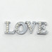Набір металевих підвісок LOVE (4 букви), 1 см, срібло